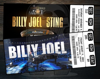 Printable Billy Joel Ticket World Tour 2024 | Personalized Music Concert Show Surprise Gift Reveal | Editable Keepsake | Instant Download