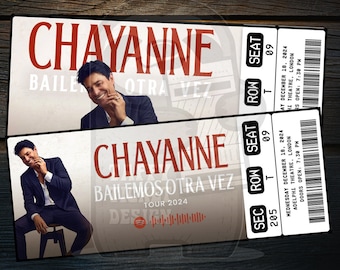 Printable Chayanne Ticket Bailemos Otra Vez Tour 2024 | Personalized Music Concert Show Surprise Gift Reveal | Editable Keepsake | Download