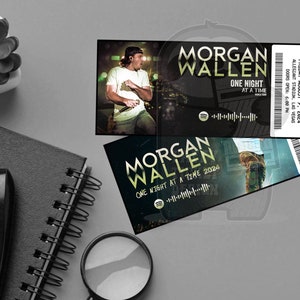 Printable Morgan Wallen Ticket One Night At A Time Tour Personalized Music Concert Show Surprise Gift Reveal Editable Keepsake Download image 2