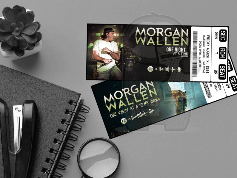 Printable Morgan Wallen Ticket One Night At A Time Tour Personalized Music Concert Show Surprise Gift Reveal Editable Keepsake Download image 2