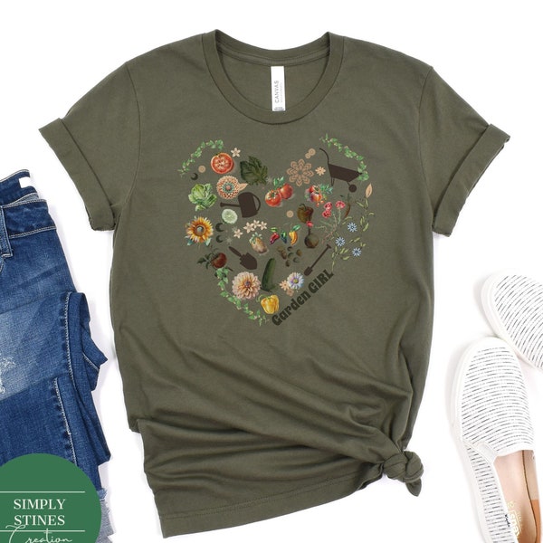 Gardening Shirt, Gardener Gift, Plant Lover, Garden Lover, Veggie Garden, Farmer Gift, Flower Garden, Garden Heart, Heart Shirt, Mother Gift