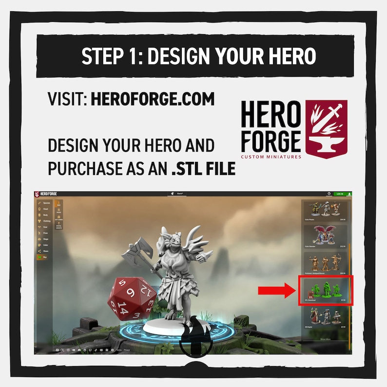 How to order you miniature from Hero Forge - Arcane Flame