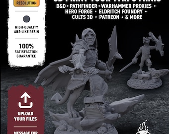 Imprime en 3D tus miniaturas personalizadas / Dungeons & Dragons / Hero Forge / Eldritch Foundry y más / Alto detalle y durabilidad