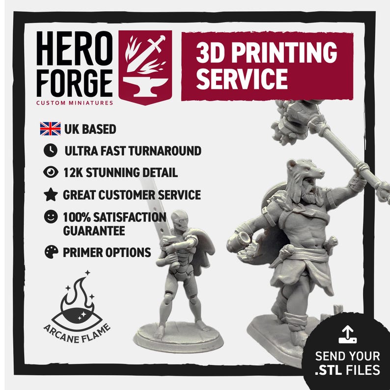 Servicio de impresión 3D de Hero Forge / Dungeons & Dragons / Pathfinder / Eldritch Foundry / Cults 3D / DnD / Archivos de Patreon y más imagen 1