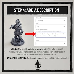 Description of your Hero Forge mini - Class, Race, Features - Arcane Flame