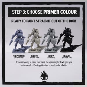 Primer options for your Hero Forge mini - Ready to paint straight out of the box - Arcane Flame