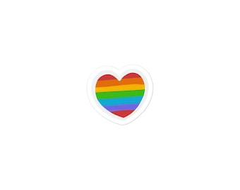 Pegatina del corazón de la bandera del orgullo / Pegatina del orgullo LGBT / Pegatinas del orgullo / Pegatinas del orgullo gay / Pegatinas del arco iris / Pegatina de la bandera del orgullo