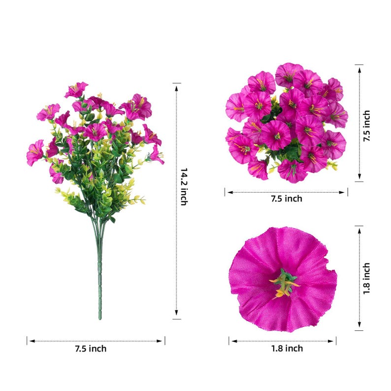 UV Resistant Silk Morning Glory: Fall Outdoor Artificial Flowers - 12 Bundles image 18