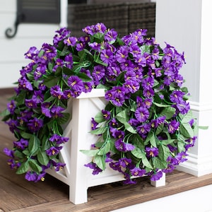 Artificial Morning Glory Hanging Plant: UV Resistant Outdoor Decor (2PCS)