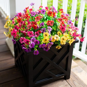 Artificial Fake Outdoor Flower Plant Spring Summer Front Door Porch Patio Decoration 12 Bundles Faux UV Resistant Look Real Outside Daisy