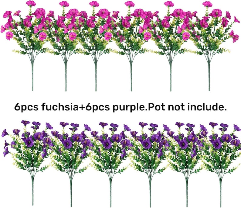 UV Resistant Silk Morning Glory: Fall Outdoor Artificial Flowers - 12 Bundles image 8