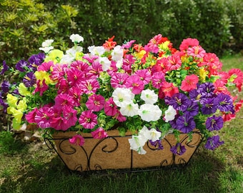 UV Resistant Silk Morning Glory: Fall Outdoor Artificial Flowers - 12 Bundles