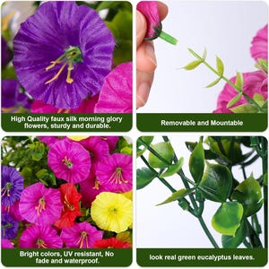 UV Resistant Silk Morning Glory: Fall Outdoor Artificial Flowers - 12 Bundles image 19
