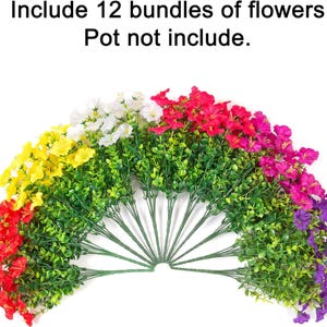 UV Resistant Silk Morning Glory: Fall Outdoor Artificial Flowers - 12 Bundles image 2