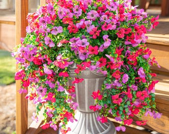 UV Resistant Faux Violet Hanging Plant: Spring Porch Decor (2 PCS)