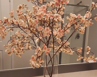 Cherry Blossom Branches, 4PCS Plum Blossom Flowers Arrangement for Home Wedding Decor