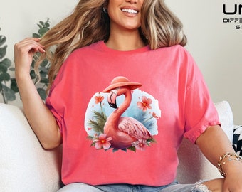 Flamingo Shirt for Flamingo Lovers Party Funny Shirt for Bird Lover Gift Summer Shirt Vacation Shirt Beach Shirt Tropical Animal Shirt