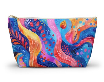 Bolsa de accesorios Vibrant Wave para mujer, accesorios de viaje de verano como organizador de maquillaje o organizador de joyas, bolsa organizadora con cremallera