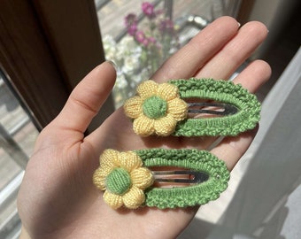 Colorful and Cute Flower Hair Clips - Handmade Gift