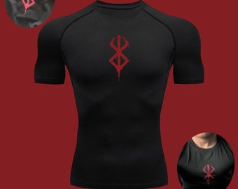 Camicia a compressione per palestra anime / Camicia a compressione per palestra Anime Fitnes / Camicia per powerlifting anime / Regalo per powerlifter / Abbigliamento da palestra Berserk