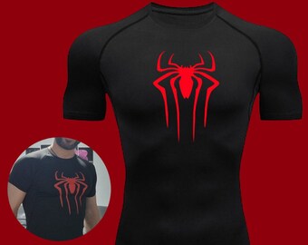 de compression Spider Gym | Chemise de compression Spider Fitnes Gym | T-shirt de dynamophilie Spider | Cadeau pour haltérophiles | Vêtements de sport animés