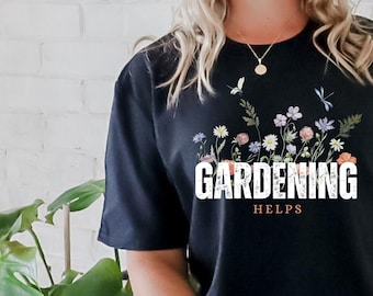 Camisa de flores silvestres amante de las plantas para mamá jardinero regalo para su camiseta para entusiasta de la jardinería camiseta para los amantes de las plantas