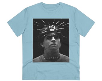 Maradona Illustration Unique Handmade T-shirt, Football Legend, One Hundred Percent Organic Cotton