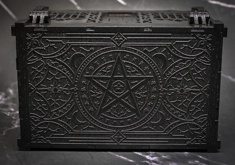 Black Gothic Pentagram Box, Occult Keepsake Chest, Witchy Altar Storage ...
