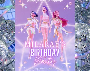 Kpop Demon Hunters Invitation | EDITABLE K Pop Birthday Invitation | KPOP Demon Hunters kids Birthday invitation | K-Pop Demon Hunters Party