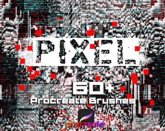Procreate pixel brushes. Glitch textures for procreate.