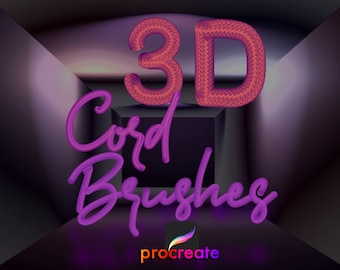 3D Lettering Procreate Brushes: Dual Color Rope Brushset (Digital Download)