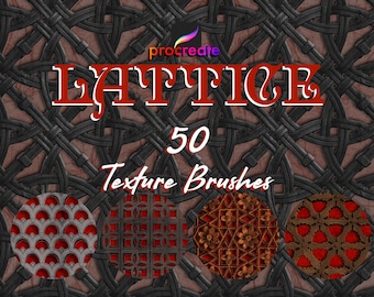 Lattice texture brushes for Procreate.