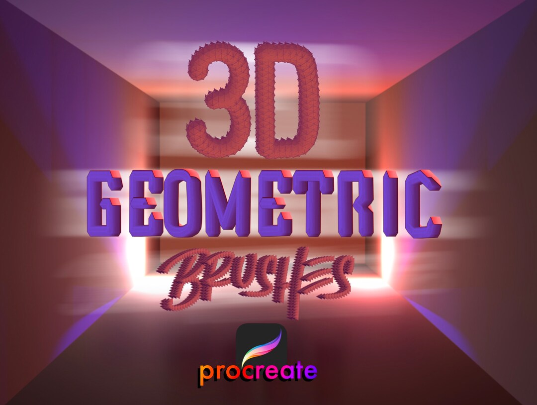 3D Geometric Lettering Brushes for Procreate (brushset) - Etsy
