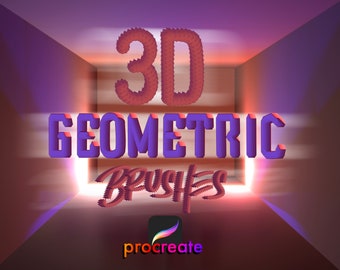 3D Geometric Lettering Brushes for Procreate (Brushset)