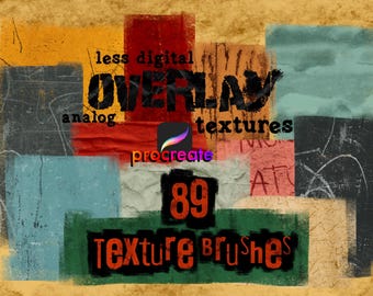 Analog effect overlay textures. Less digital look. Procreate texture brushes.