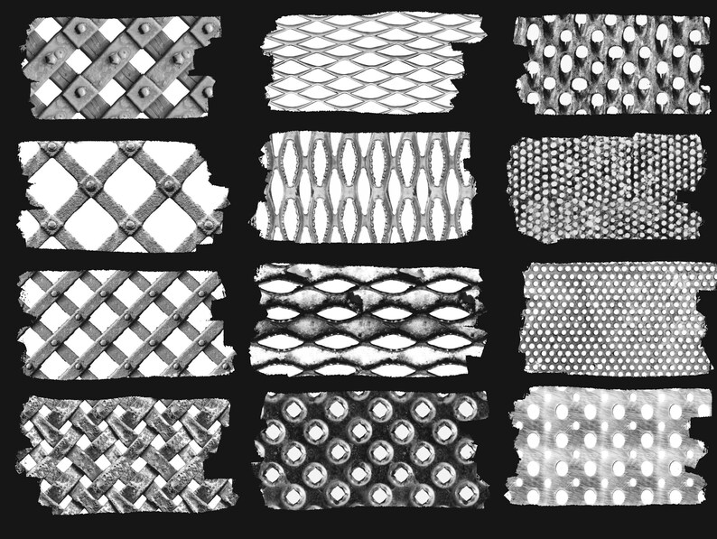 Metal Grid Textures for Procreate. Seamless Texture Brushes. Lattice ...