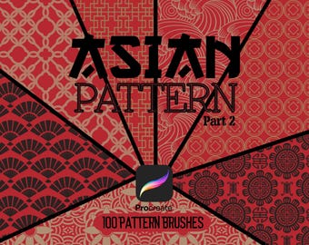 Traditional Asian Pattern brushes for procreate. Japanese, Chinese, Korean.