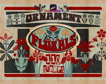 Ornament floral stamps for Procreate.