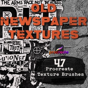 Può includere: Un set di 47 pennelli texture Procreate con texture di vecchi giornali. I pennelli sono progettati per aggiungere un aspetto vintage e usurato alle opere d'arte digitali.