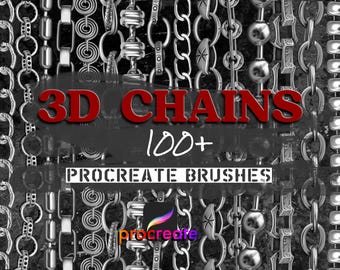 3D Chain Brushes for Procreate.