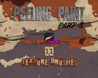 Peeling Paint Texture Brushes: 11 Grunge Procreate Brushes