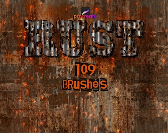 Procreate Rust Texture Brushes: Metal Effects, Rusty, Dirty, Exposed