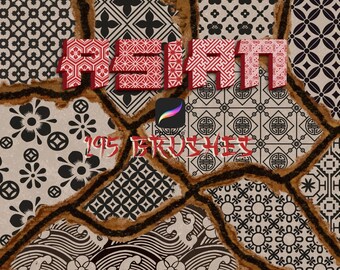Traditional Asian Pattern brushes for procreate. Japanese, Chinese, Korean.