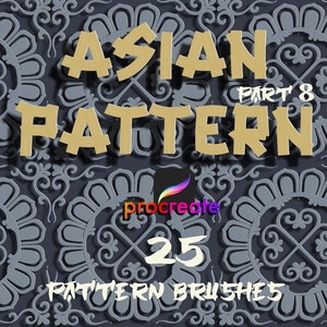 Chinese pattern brushes for procreate. Procreate ornament texture. Chinese Traditional pattern brushes. Seamless pattern brushes.