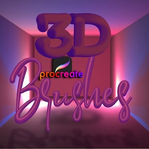 Procreate 3D lettering brushes, 3D brushes for procreate.  Three dimensional Procreate brushes. 3D effect brushes. Hand lettering brushset