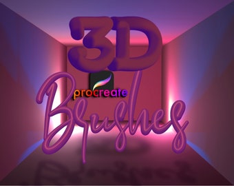 3D Lettering Procreate Brushes: Dual Brush Set (Digital Download)
