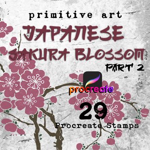Pinceaux à procréer en fleurs de cerisier Sakura : tampons de tatouage floral (téléchargement numérique)