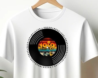 Kreatives individuelles Songtexte T-Shirt | Vinyl Design SummerOf69 | Bunte Sommer Rock Musik Vibes | Lässiges Alltagsmode Shirt | Unisex