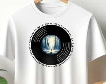 Kreatives individuelles Songtexte T-Shirt | Vinyl Design Numb| Chill & Deep Rock Musik Vibes | Lässiges Alltagsmode Shirt | Unisex