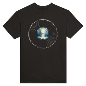 Kreatives individuelles Songtexte T-Shirt Vinyl Design Numb Chill & Deep Rock Musik Vibes Lässiges Alltagsmode Shirt Unisex Black